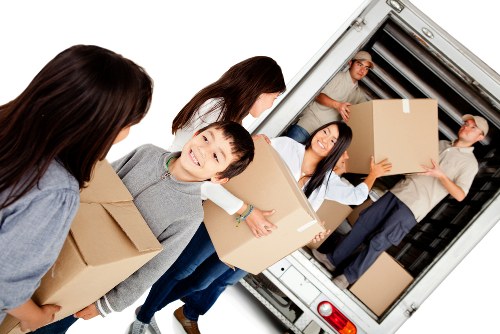 Removal van and movers preparing a local Kings Cross property move