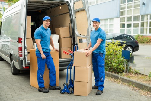 A van loading operation in central London near Kings Cross