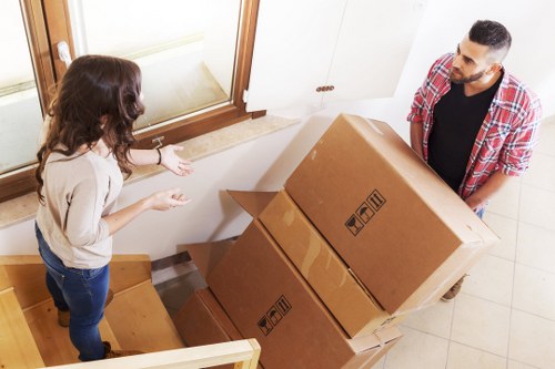 Checklist and packing materials for an office relocation